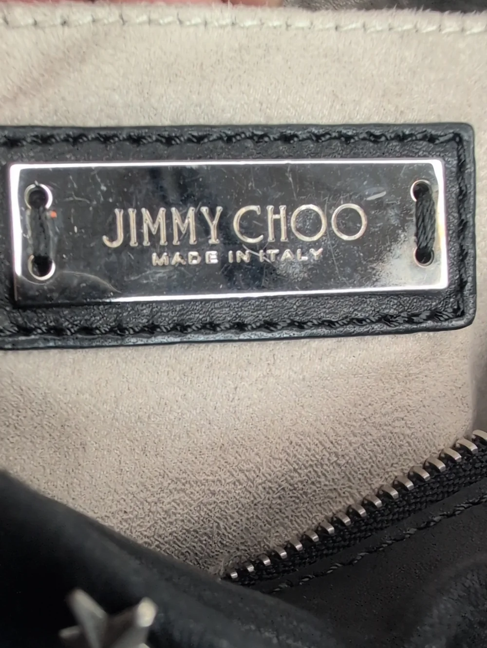 Jimmy Choo Mini Sara Star-Studded Black Leather Tote